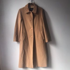 Woman’s Full Length Camel Color Wool Angora Blend Coat